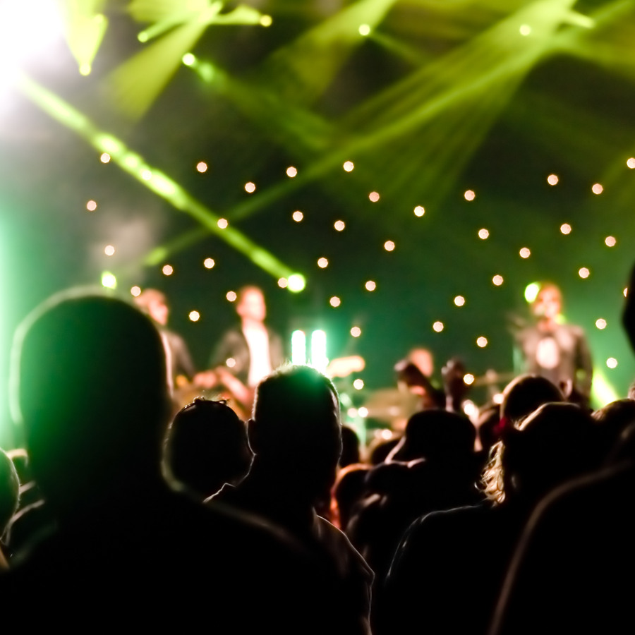 audience silhouettes at a live music concert